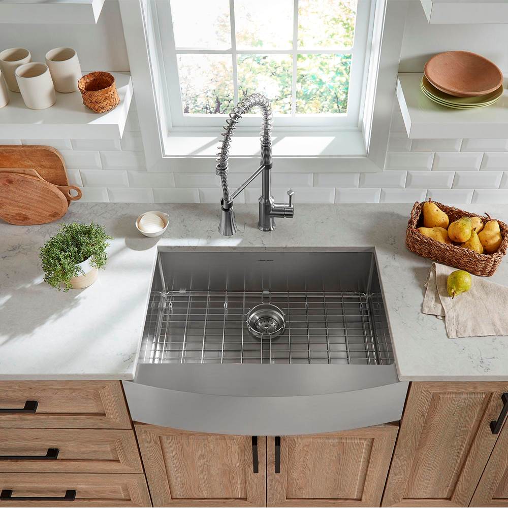 Henry Kitchen and BathAmerican StandardPekoe® 30 x 22-Inch Stainless Steel Single Bowl Farmhouse Kitchen Sink