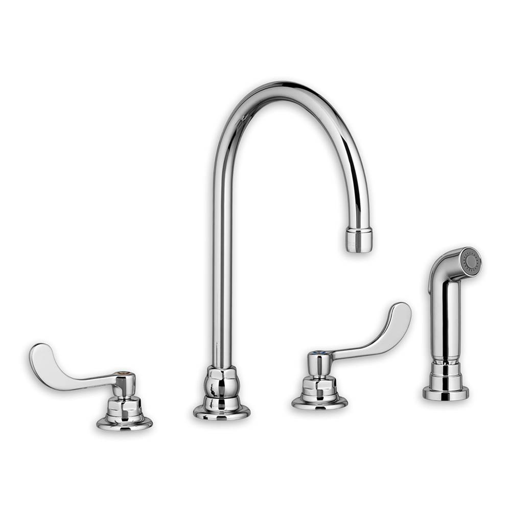 Henry Kitchen and BathAmerican StandardMonterrey® Bottom Mount Kitchen Faucet With Gooseneck Spout and Wrist Blade Handles 1.5 gpm/5.7 Lpf With Spray
