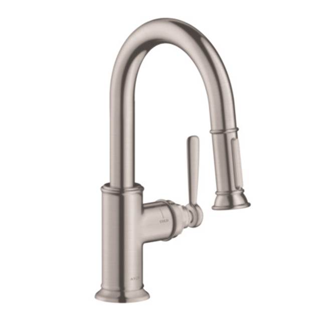 Henry Kitchen and BathAxorMontreux Prep Kitchen Faucet 2-Spray Pull-Down, 1.75 GPM in Steel Optic
