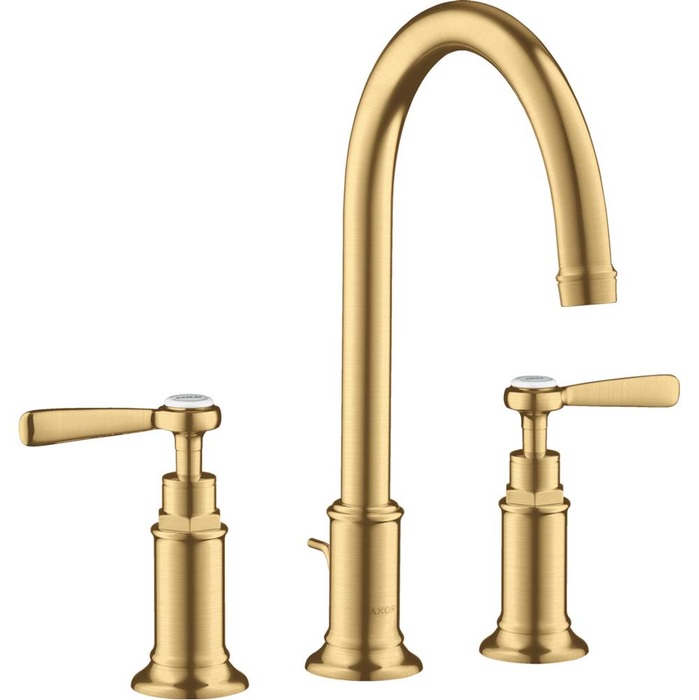 Henry Kitchen and BathAxorMontreux Widespread Faucet 180 with Lever Handles and Pop-Up Drain, 1.2 GPM in Brushed Gold Optic