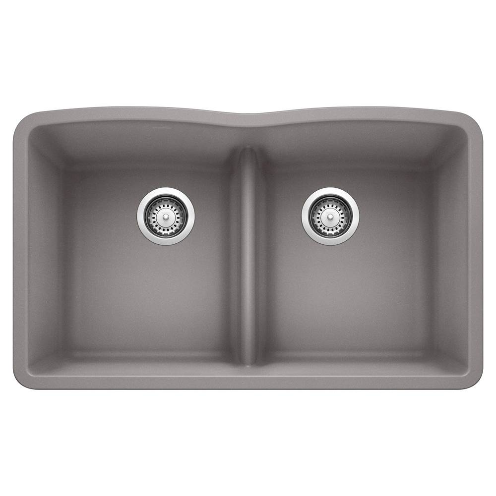 Henry Kitchen and BathBlancoDiamond Equal Double Low Divide - Metallic Gray