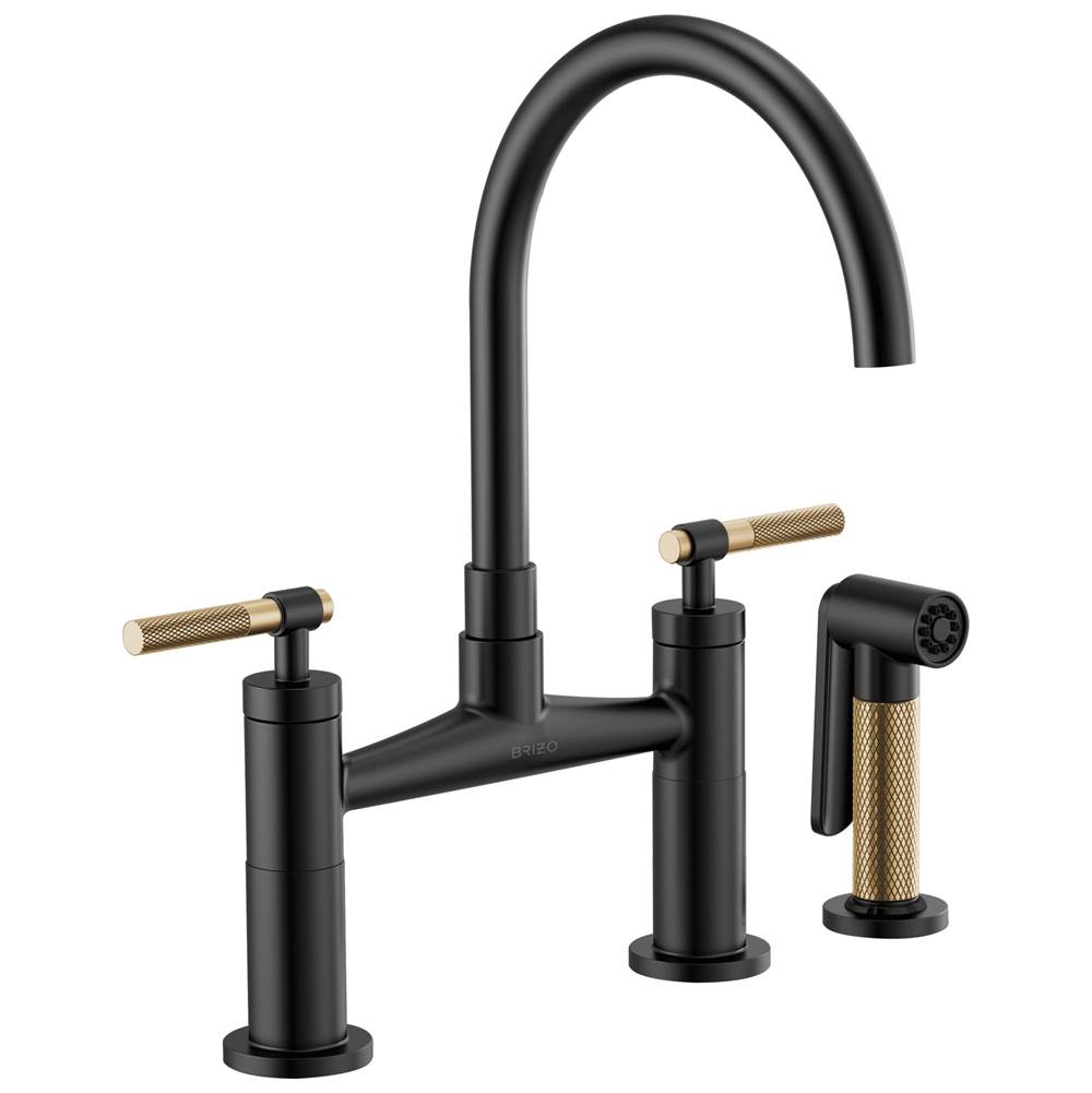 Henry Kitchen and BathBrizoLitze® Bridge Faucet with Arc Spout and Knurled Handle
