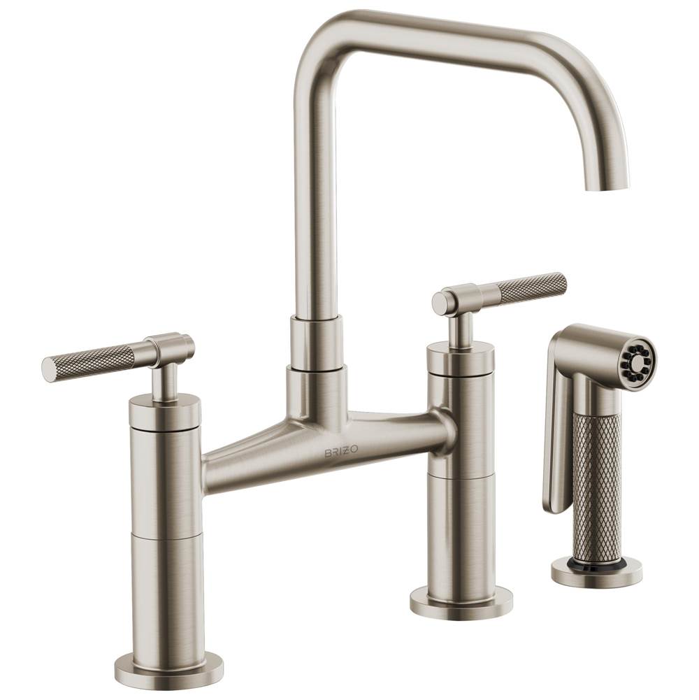 Henry Kitchen and BathBrizoLitze® Bridge Faucet with Square Spout and Knurled Handle