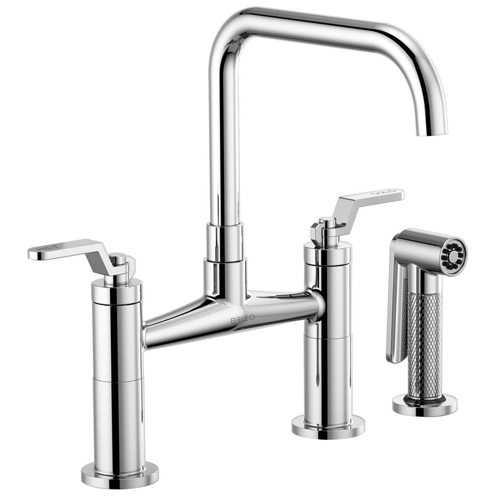 Henry Kitchen and BathBrizoLitze® Bridge Faucet with Square Spout and Industrial Handle
