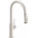 California Faucets - K51-100SQ-ST-BLKN - Pull Down Kitchen Faucets