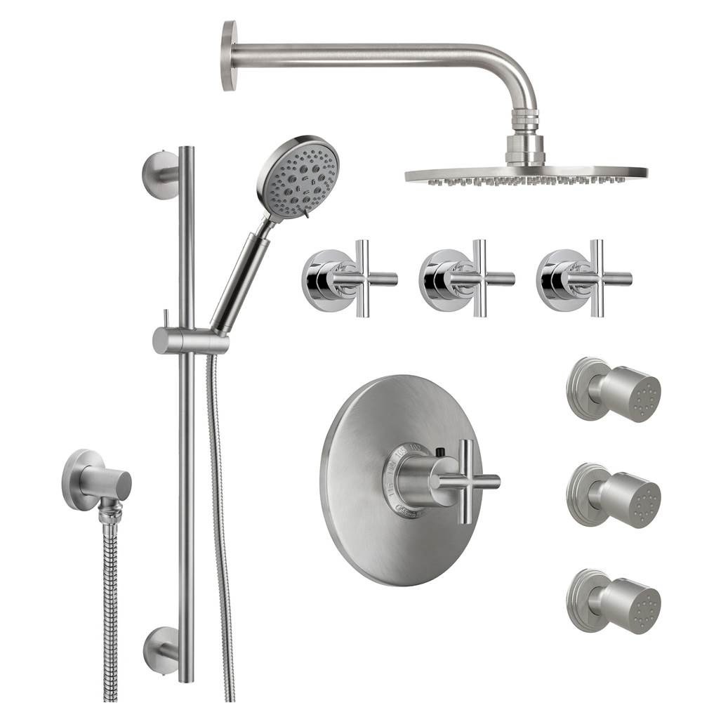 Henry Kitchen and BathCalifornia FaucetsTiburon Styletherm 1/2'' Thermostatic Shower System with Body Spray, Handshower on Slide Bar, and Showerhead