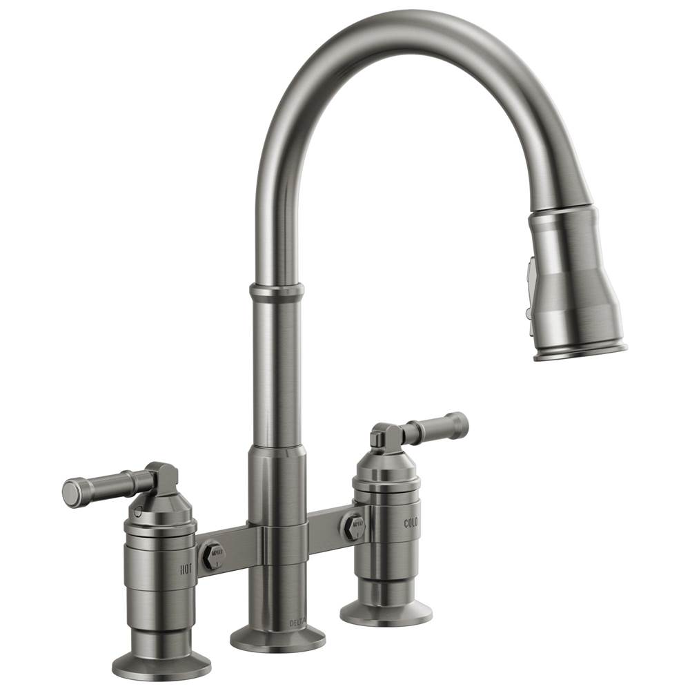 Henry Kitchen and BathDelta FaucetBroderick™ Two Handle Pull-Down Bridge Kitchen Faucet