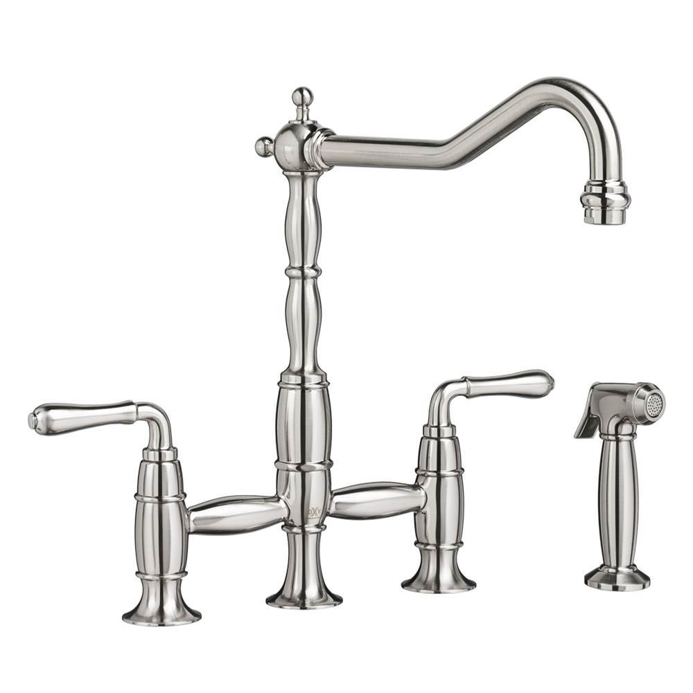 Henry Kitchen and BathDXVVictorian 2-Handle Widespread Bridge Kitchen Faucet with Side Spray and Lever Handles
