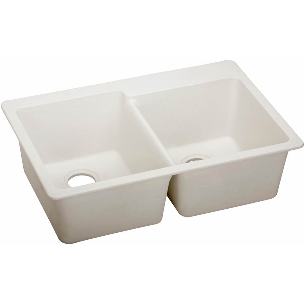 Henry Kitchen and BathElkay Reserve SelectionElkay Quartz Luxe 33'' x 22'' x 9-1/2'', Offset Double Bowl Drop-in Sink, Ricotta