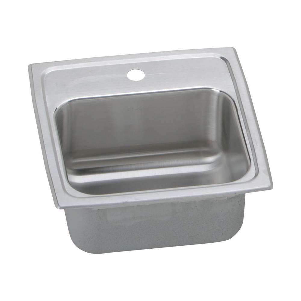 Henry Kitchen and BathElkayLustertone Classic Stainless Steel 15'' x 15'' x 6-1/8'', 3-Hole Single Bowl Drop-in Bar Sink