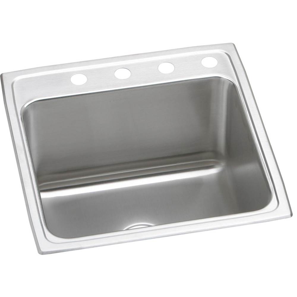 Henry Kitchen and BathElkayLustertone Classic Stainless Steel 22'' x 22'' x 12-1/8'', 4-Hole Single Bowl Drop-in Sink