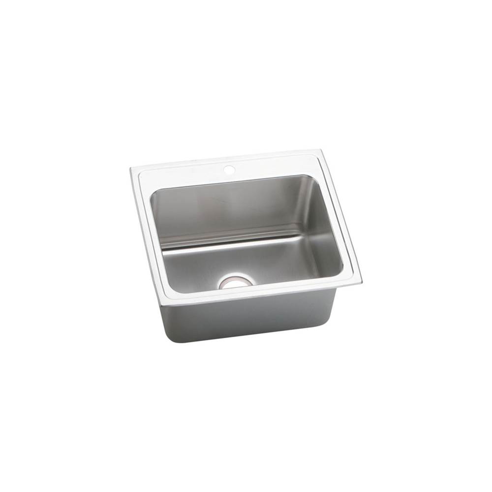 Henry Kitchen and BathElkayLustertone Classic Stainless Steel 25'' x 22'' x 12-1/8'', 1-Hole Single Bowl Drop-in Sink with Quick-clip