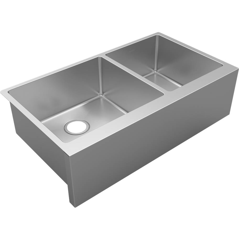 Henry Kitchen and BathElkayCrosstown 16 Gauge Stainless Steel 35-7/8'' x 20-1/4'' x 9'' Double Bowl Tall Farmhouse Sink