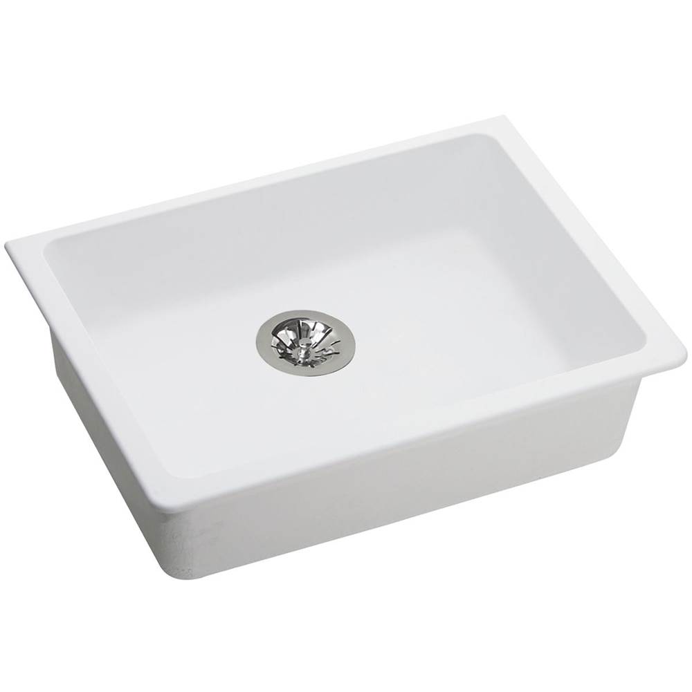 Henry Kitchen and BathElkayQuartz Classic 25'' x 18-1/2'' x 5-1/2'', Single Bowl Undermount ADA Sink with Perfect Drain, White