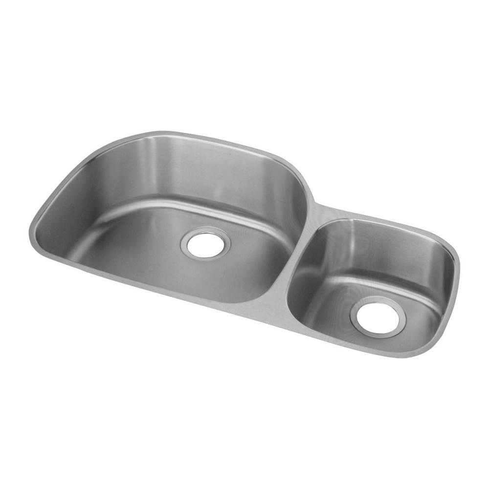 Henry Kitchen and BathElkayLustertone Classic Stainless Steel 36-1/4'' x 21-1/8'' x 10'', 60/40 Double Bowl Undermount Sink