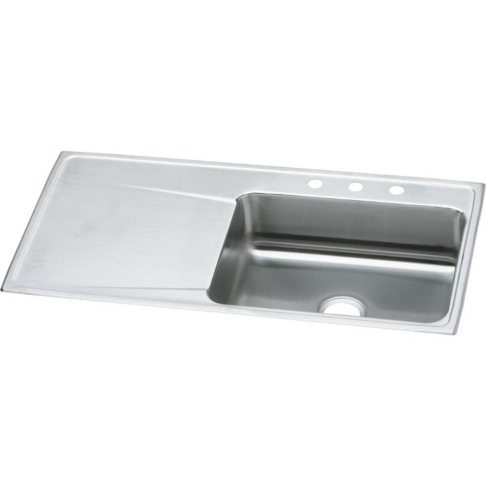 Henry Kitchen and BathElkayLustertone Classic Stainless Steel 43'' x 22'' x 7-5/8'', Single Bowl Drop-in Sink with Drainboard