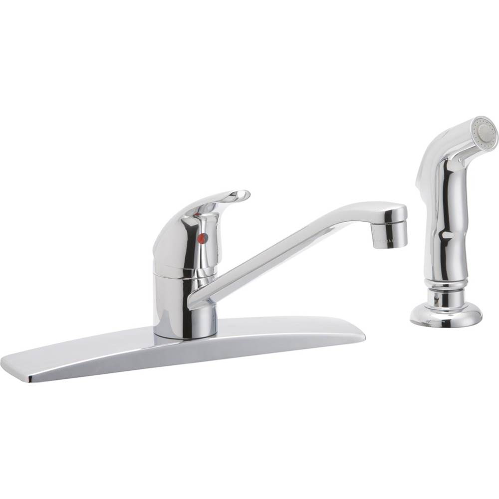 Henry Kitchen and BathElkayEveryday Three Hole Deck Mount Kitchen Faucet with Side Spray Chrome