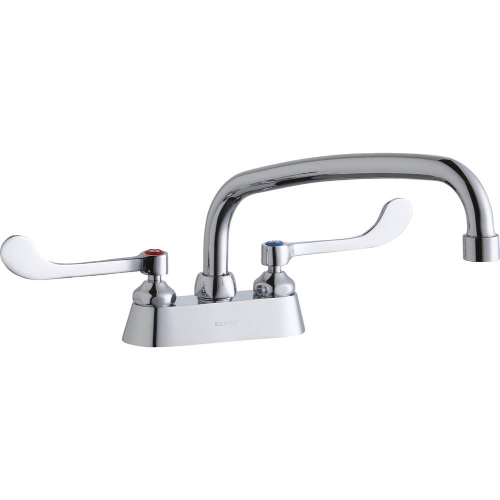 Henry Kitchen and BathElkay4'' Centerset with Exposed Deck Faucet with 14'' Arc Tube Spout 6'' Wristblade Handles Chrome