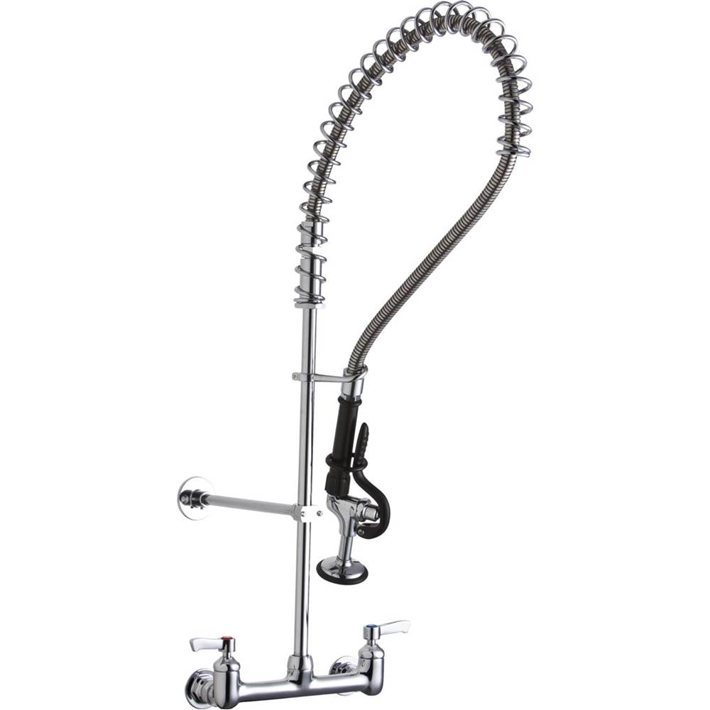Henry Kitchen and BathElkay8'' Centerset Wall Mount Faucet 44in Flexible Hose w/1.2 GPM Spray Head 2in Lever Handles 1.2 GPM Spray Head
