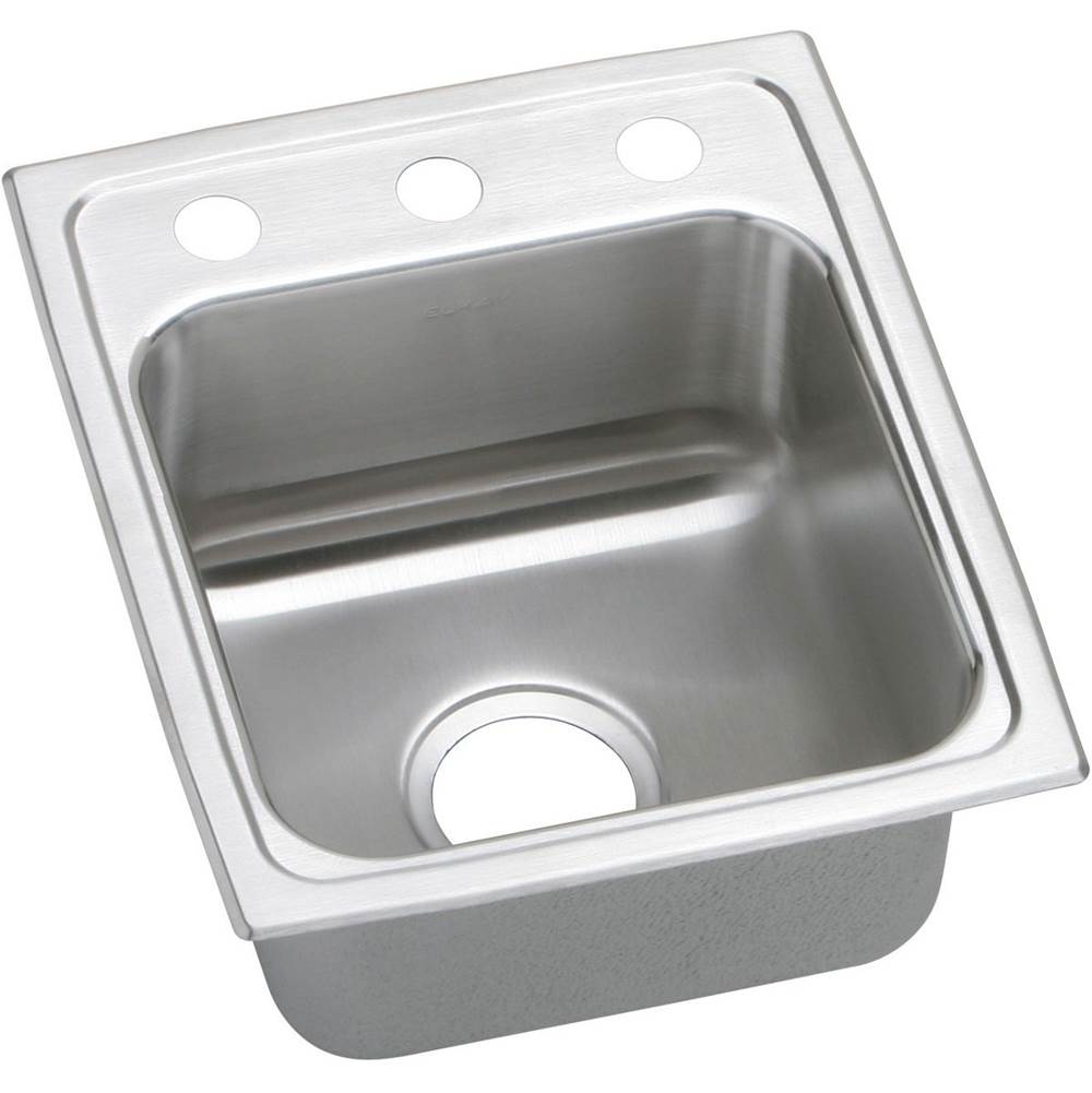Henry Kitchen and BathElkayLustertone Classic Stainless Steel 15'' x 17-1/2'' x 7-5/8'', Single Bowl Drop-in Bar Sink with Quick-clip