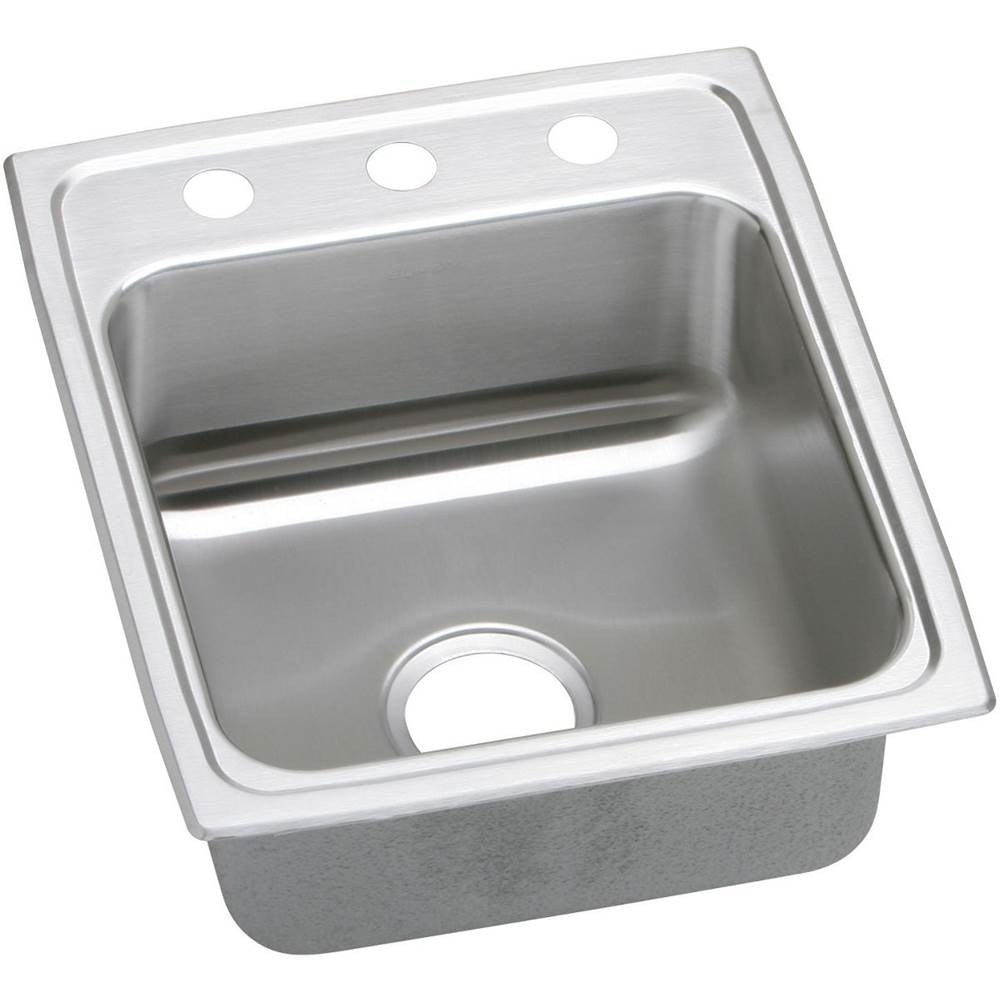 Henry Kitchen and BathElkayLustertone Classic Stainless Steel 17'' x 20'' x 7-5/8'', Single Bowl Drop-in Sink with Quick-clip