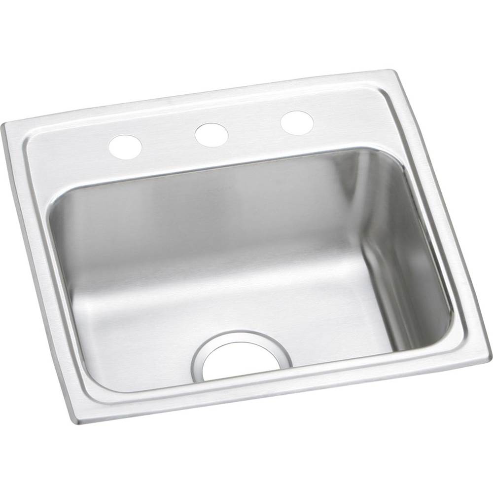 Henry Kitchen and BathElkayLustertone Classic Stainless Steel 19'' x 18'' x 7-5/8'', MR2-Hole Single Bowl Drop-in Sink