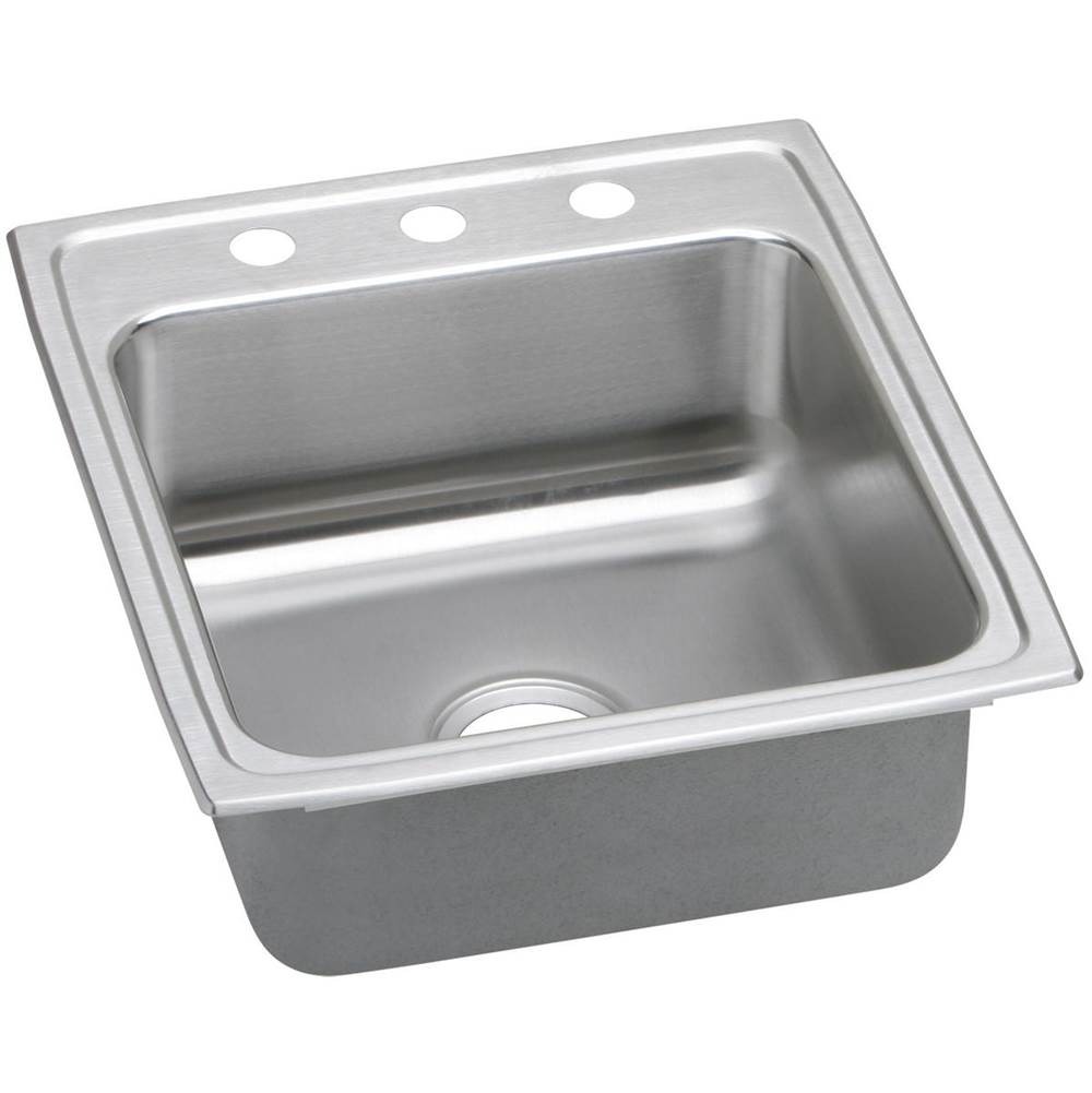 Henry Kitchen and BathElkayLustertone Classic Stainless Steel 19-1/2'' x 22'' x 6-1/2'', 1-Hole Single Bowl Drop-in ADA Sink with Quick-clip