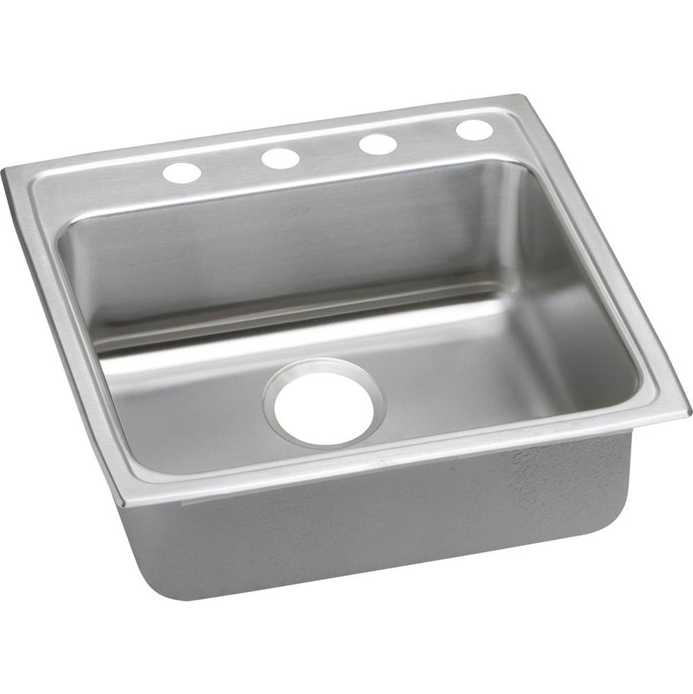 Henry Kitchen and BathElkayLustertone Classic Stainless Steel 22'' x 22'' x 5'', 1-Hole Single Bowl Drop-in ADA Sink with Quick-clip