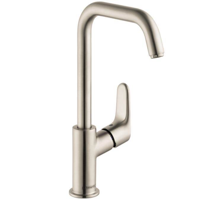 Henry Kitchen and BathHansgroheFocus Single-Hole Faucet 240 with Swivel Spout and Pop-Up Drain, 1.2 GPM in Brushed Nickel