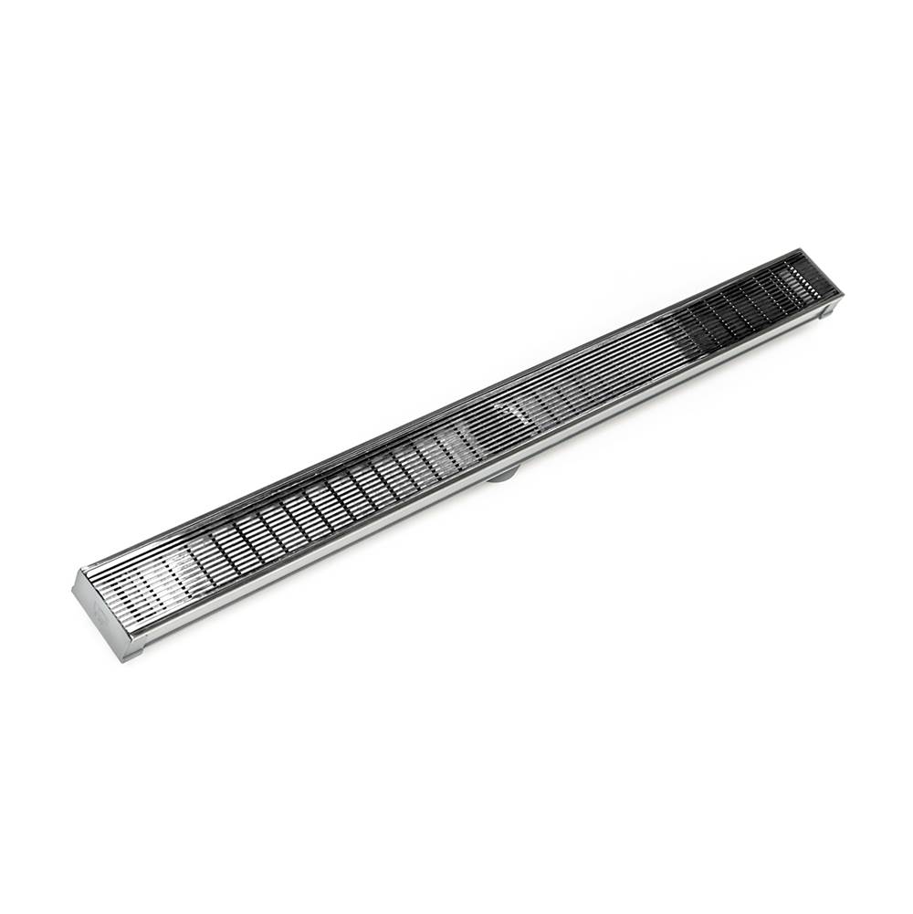 Henry Kitchen and BathInfinity Drain60'' S-PVC Series Low Profile Complete Kit with 2 1/2'' Wedge Wire Grate in Polished Stainless