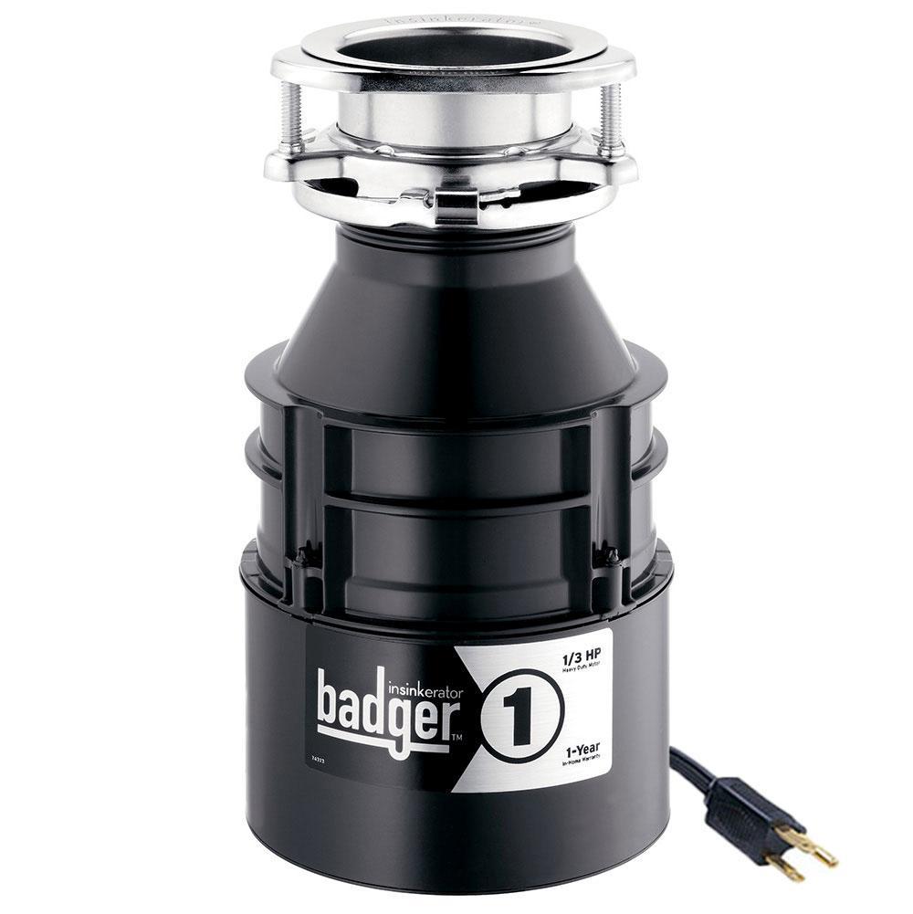 Henry Kitchen and BathInsinkeratorBadger 1 with cord 1/3 HP Food Waste Disposer - Model Number: BADGER 1 W/C