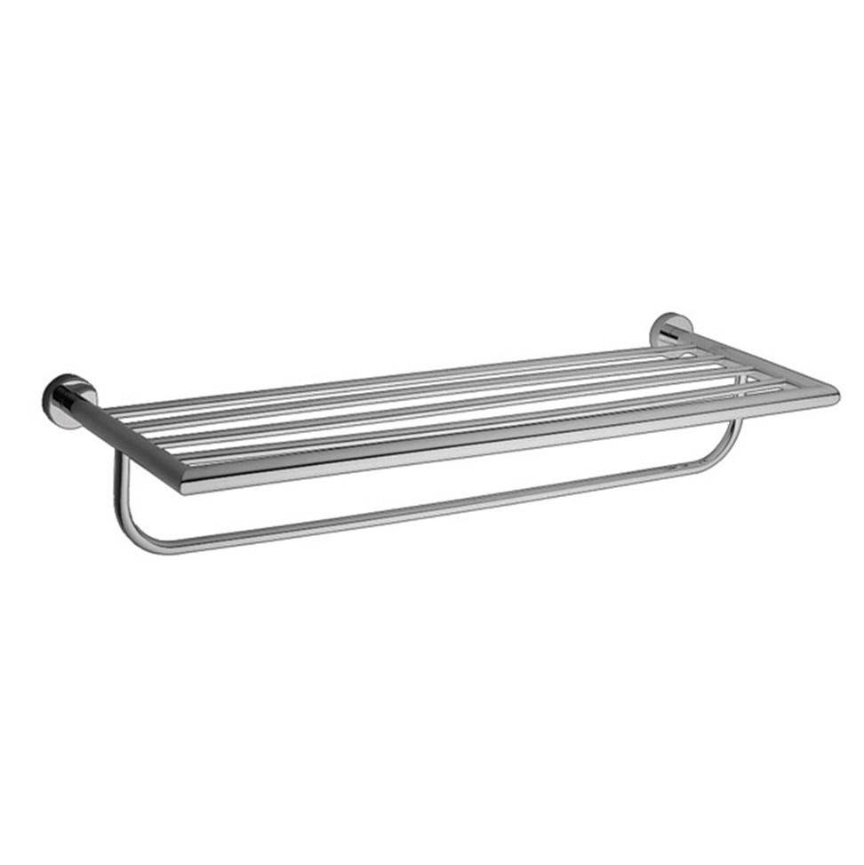 Henry Kitchen and BathLacavaWall-mount towel shelf with a towel bar made of chrome plated brass. W: 24 1/2'', D: 8 5/8''