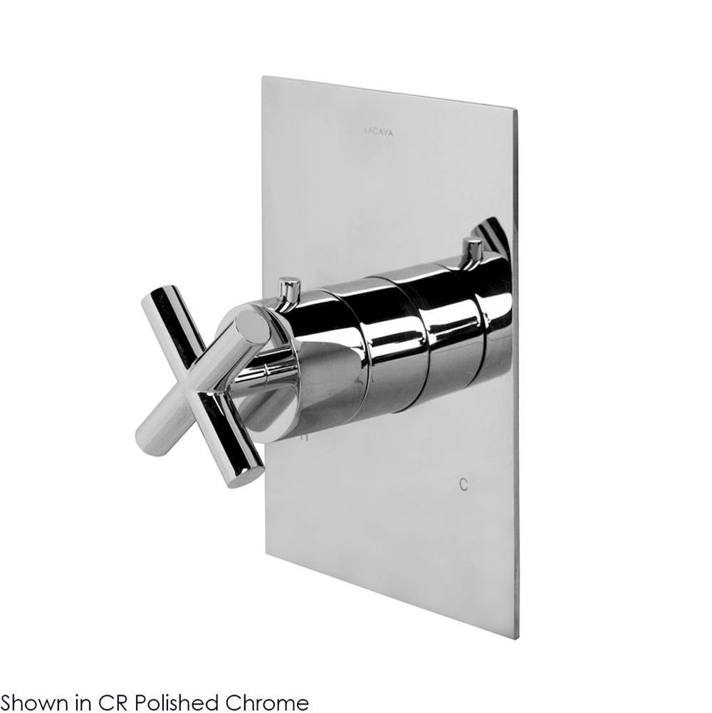 Henry Kitchen and BathLacavaTRIM ONLY - Thermostatic Valve GPM 10 (60PSI) with rectangular back plate and cross handle