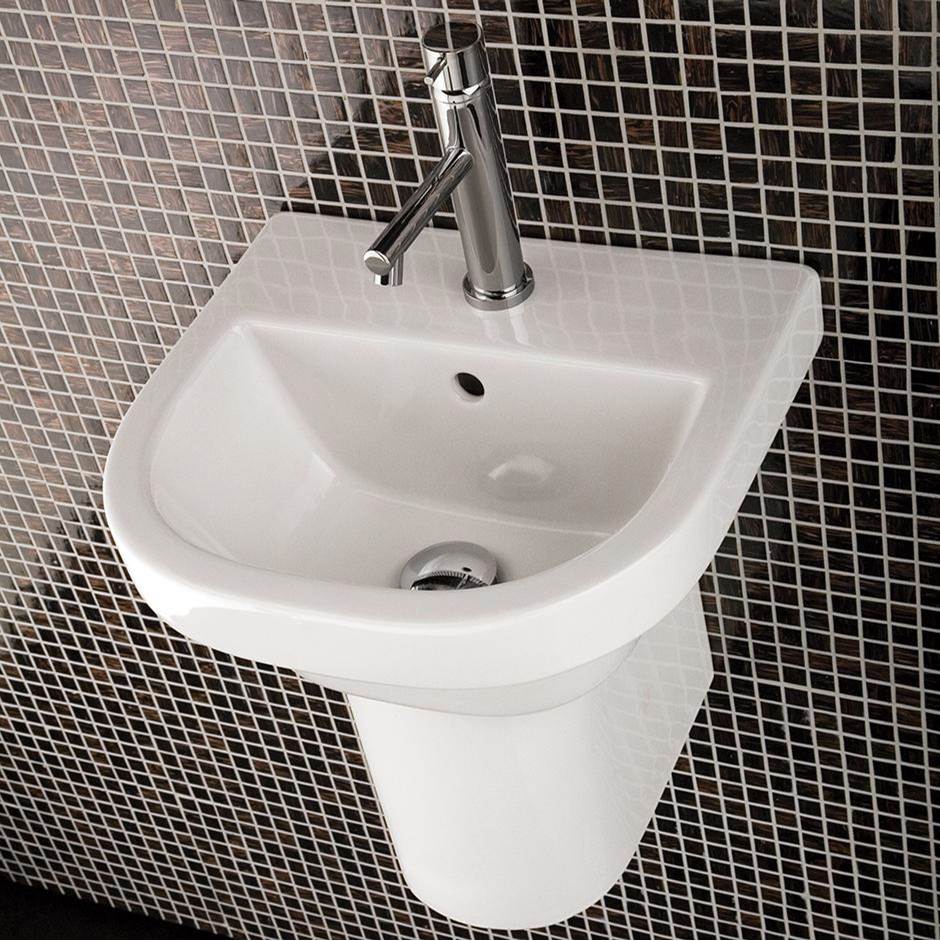 Henry Kitchen and BathLacavaWall-mounted or drop-in porcelain Bathroom Sink with overflow and with  01 - one faucet hole