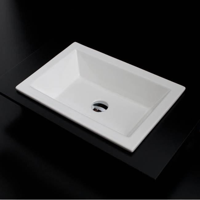 Henry Kitchen and BathLacavaSelf-rimming porcelain Bathroom Sink without an overflow. Unglazed exterior. W: 23 5/8'', D: 15 3/4'', H: 5 1/2''
