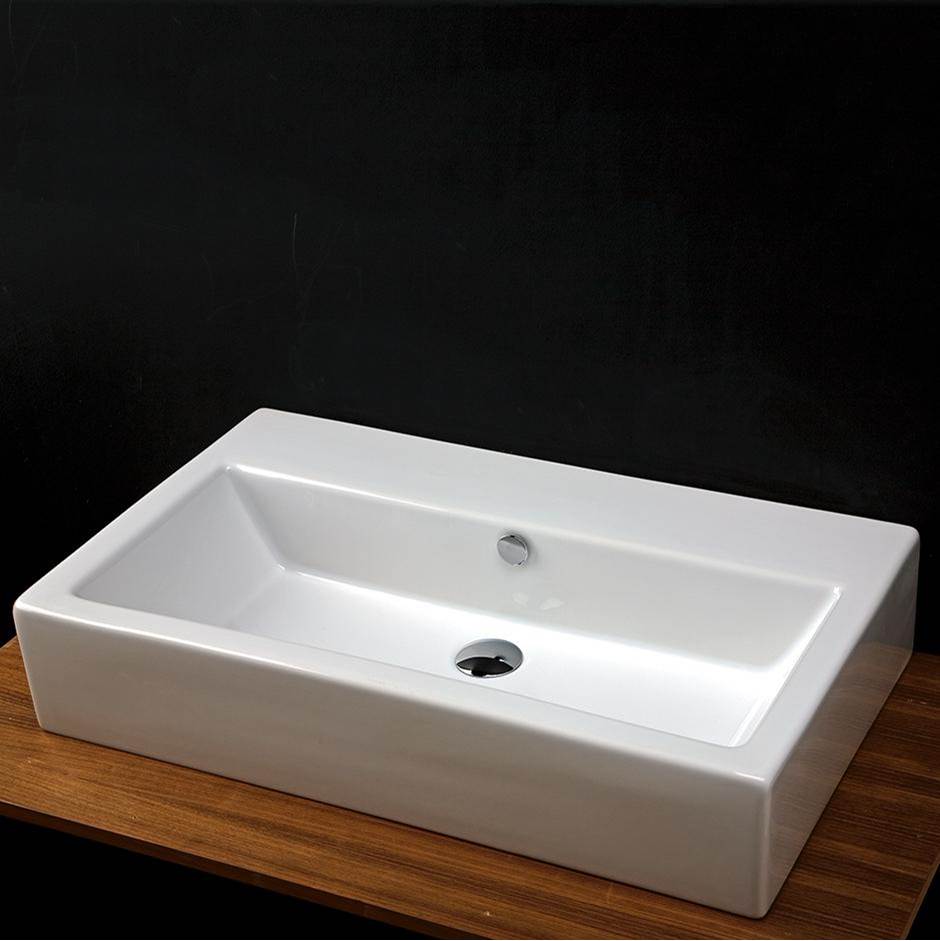 Henry Kitchen and BathLacavaWall-mount or above-counter porcelain Bathroom Sink with an overflow.