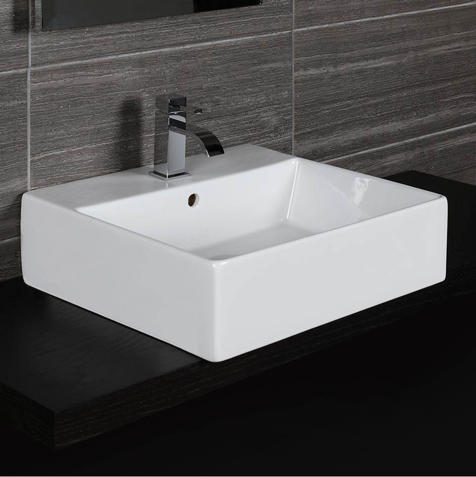 Henry Kitchen and BathLacavaWall-mount or above-counter porcelain Bathroom Sink with an overflow.