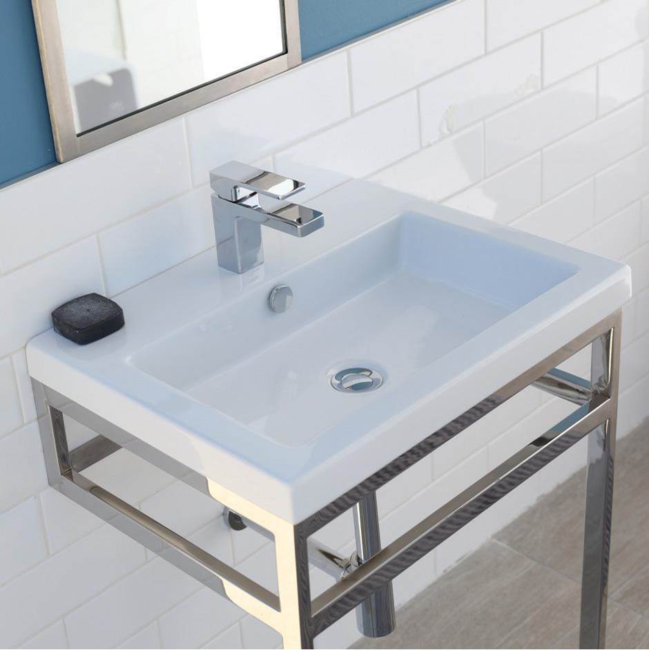 Henry Kitchen and BathLacavaWall-mount, vanity top or self-rimming porcelain Bathroom Sink with an overflow.