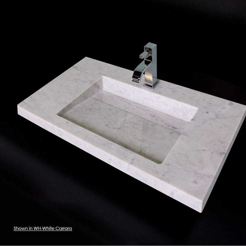 Henry Kitchen and BathLacavaWall-mount or vanity top stone Bathroom Sink with preinstalled concealed drain, no overflow.