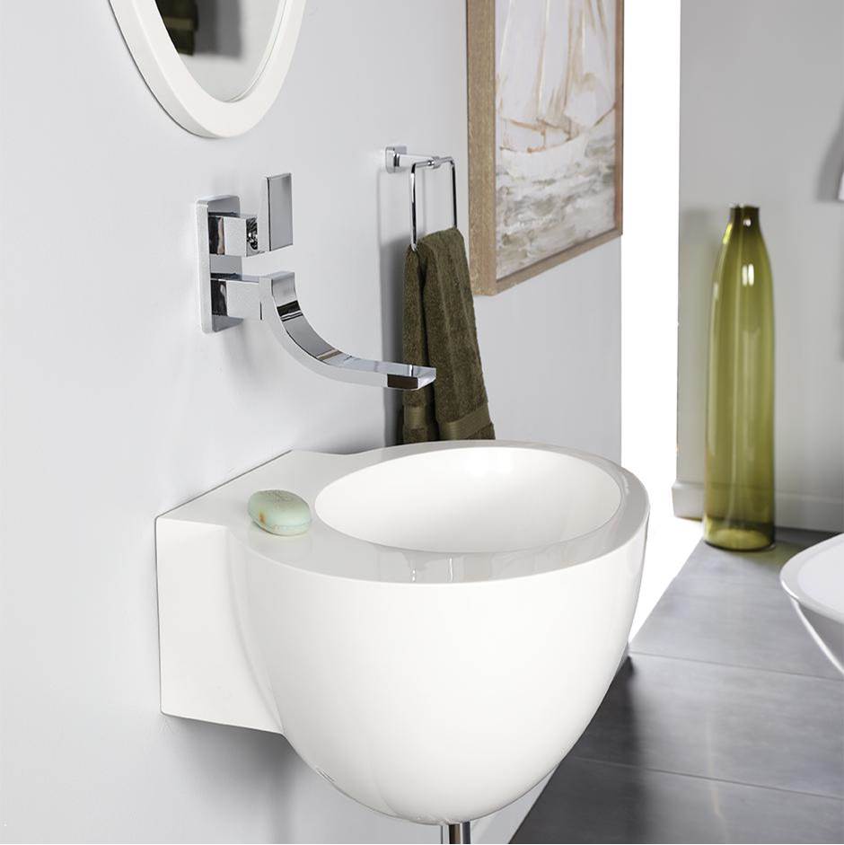 Henry Kitchen and BathLacavaWall-mount solid surface Bathroom Sink with an overflow
