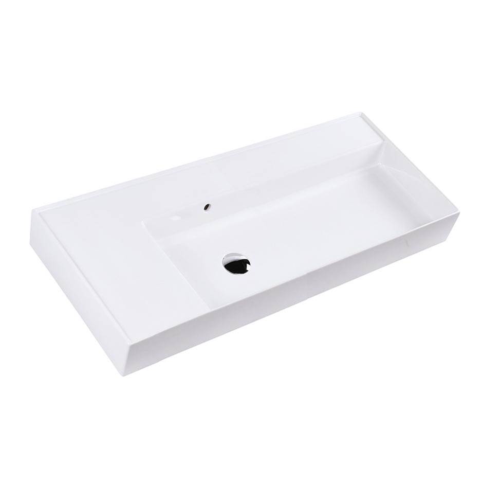Henry Kitchen and BathLacavaWall-mounted or vessel porcelain washbasin with overflow
