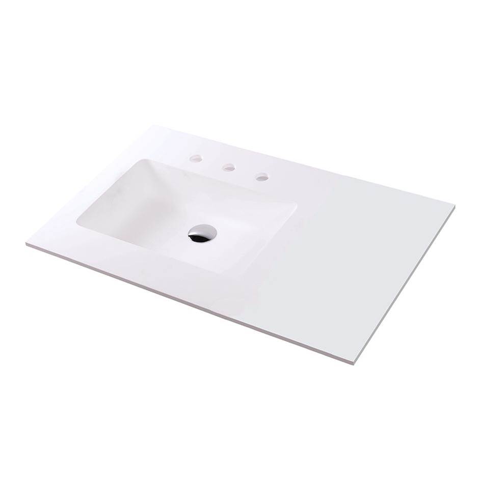 Henry Kitchen and BathLacavaVanity top solid surface Bathroom Sink with overflow.