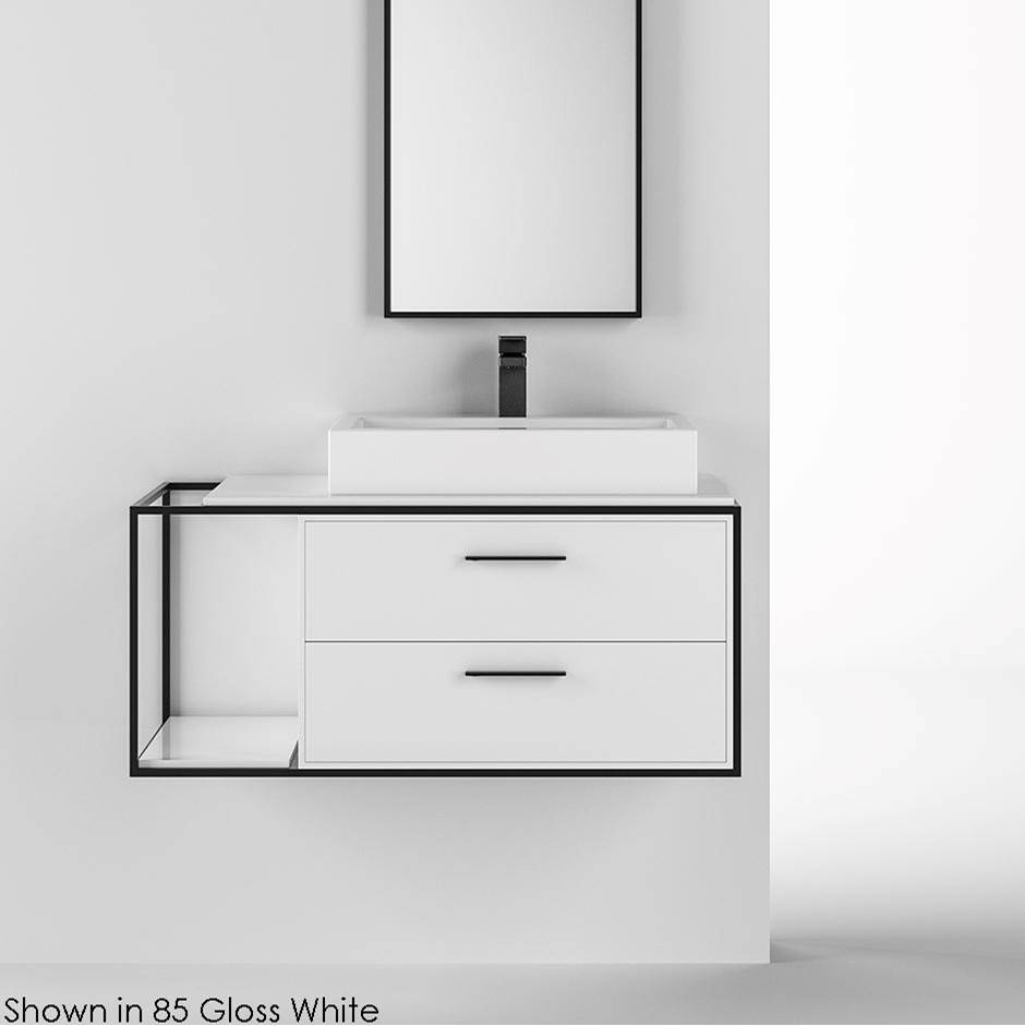 Henry Kitchen and BathLacavaMetal frame  for wall-mount under-counter vanity LIN-VS-36R. Sold together with the cabinet and countertop.  W: 36'', D: 21'', H: 16''.