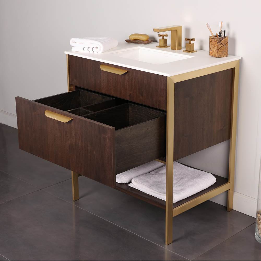 Henry Kitchen and BathLacavaMetal frame  for free standing  under-counter vanity NAV-UN-30. Sold together with the cabinet.  W: 29 1/2'', D: 21 3/4'', H: 34 1/4''.