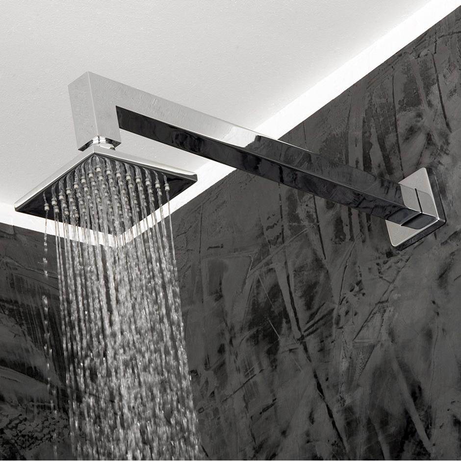 Henry Kitchen and BathLacavaWall-mount tilting square rain shower head, 64 rubber nozzles. Arm and flange sold separately, 4''W, 4''D, 1 3/4''H