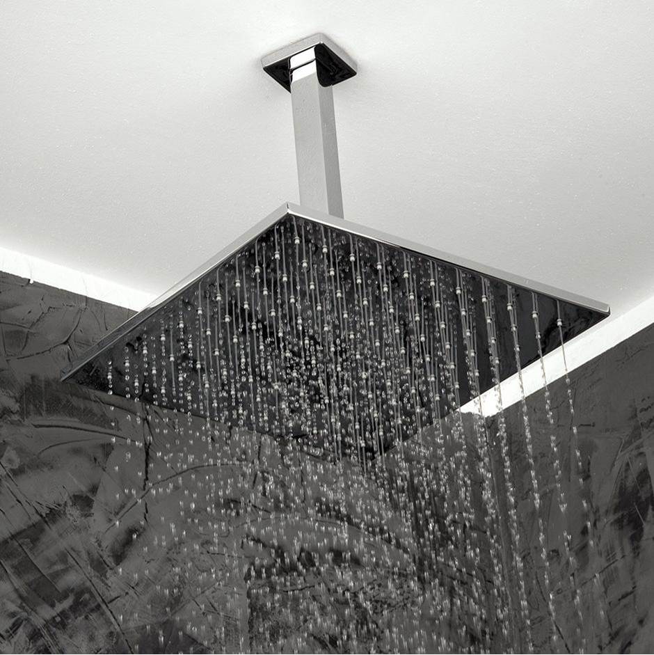 Henry Kitchen and BathLacavaCeiling-mount tilting square rain shower head, 121 rubber nozzles. Arm and flange sold separately. 12''W, 12''D, 2 1/4''H.