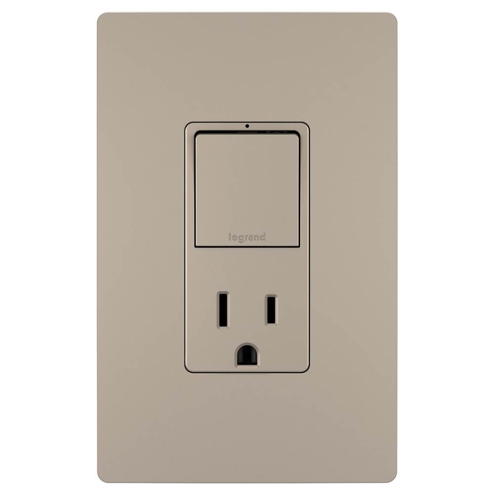 Henry Kitchen and BathLegrandradiant Single-Pole/3-Way Switch with 15A Tamper-Resistant Outlet, Nickel