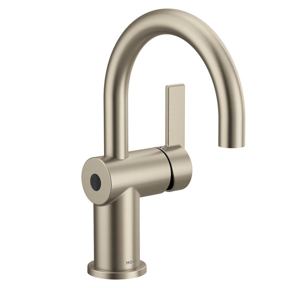 Henry Kitchen and BathMoenCia Motionsense Wave Touchless Single Handle Bathroom Sink Faucet in Brushed Nickel