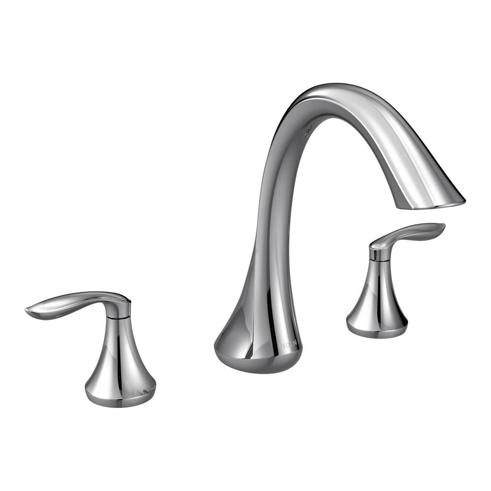 Henry Kitchen and BathMoenEva 2-Handle Deck-Mount Roman Tub Faucet Trim Kit in Chrome (Valve Sold Separately)