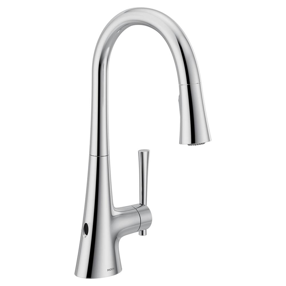 Henry Kitchen and BathMoenKURV Touchless 1-Handle Pull-Down Sprayer Kitchen Faucet with MotionSense Wave and Power Clean in Chrome